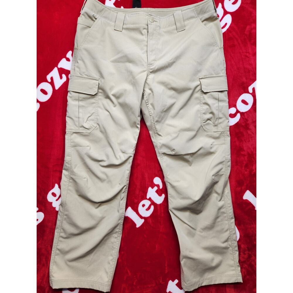 Under Armour Tactical Cargo Pants Mens 38x32 Tan Ripstop Utility Outdoor